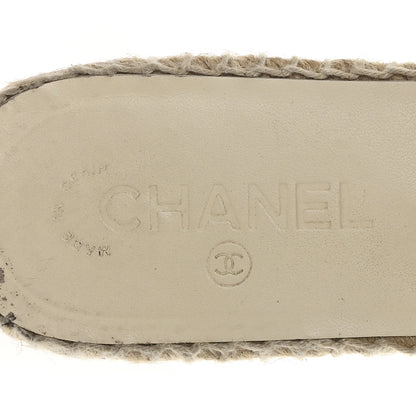 Chanel Goatskin Patent Calfskin CC Espadrille Mules 40 Black 8 of 11