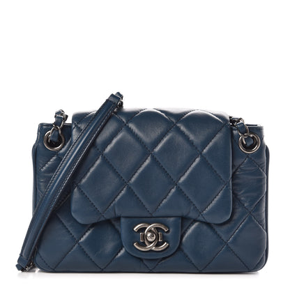 Chanel Lambskin Quilted Accordion Flap Dark Blue 1 of 8