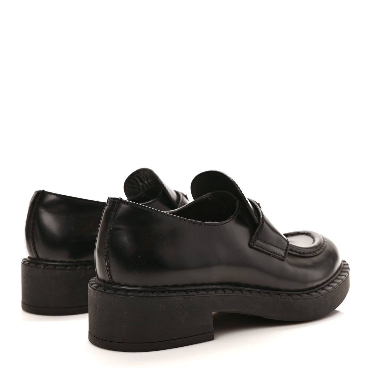 Spazzolato Metal Triangle Logo 50mm Loafers 40 Black