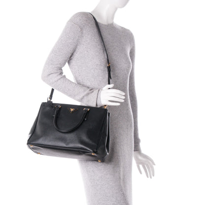Prada Saffiano Medium Galleria Double Zip Tote Black 2 of 10