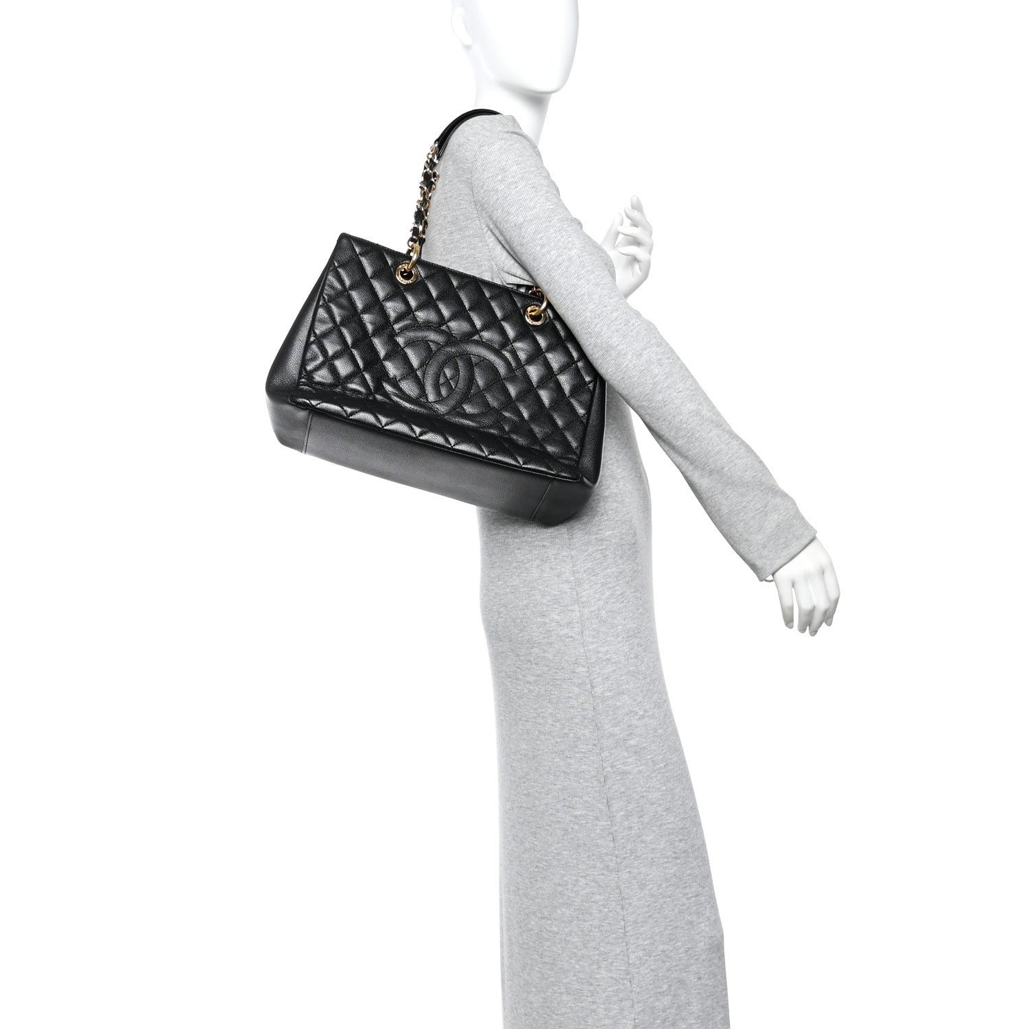 Chanel Caviar Quilted Grand Shopping Tote GST Black 2 of 14