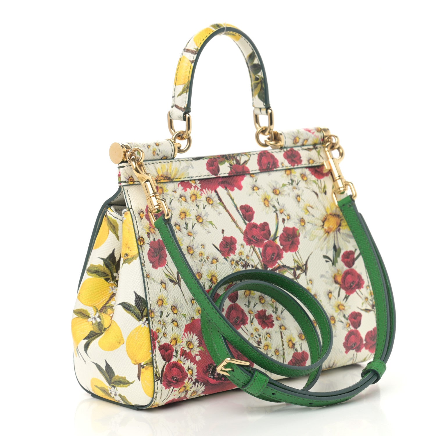 Dolce & Gabbana Dauphine Lemon Print Small Miss Sicily Satchel White 3 of 15