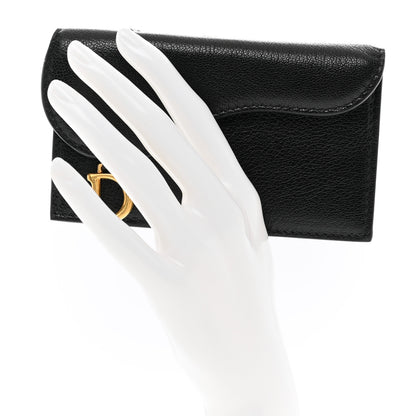 Christian Dior Goatskin Saddle Cosmos Zipped Card Holder Black 2 of 7