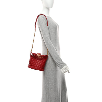 Chanel Calfskin Quilted Boy Bucket Bag Red 2 of 10