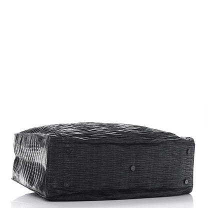 Nancy Gonzalez Straw Crocodile Shopping Tote Black 4 of 14
