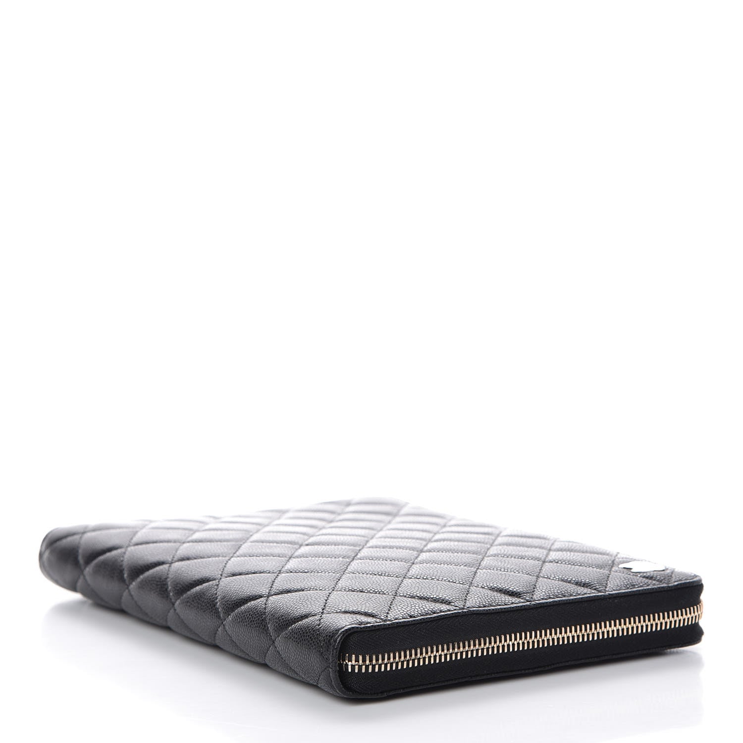 Chanel Caviar Quilted Zip Around Notebook Agenda Cover Black 4 of 8