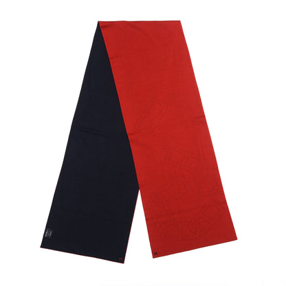 Hermes Cashmere Silk Aller-Retour Maillons Perfores Muffler Rouge Marine 2 of 4