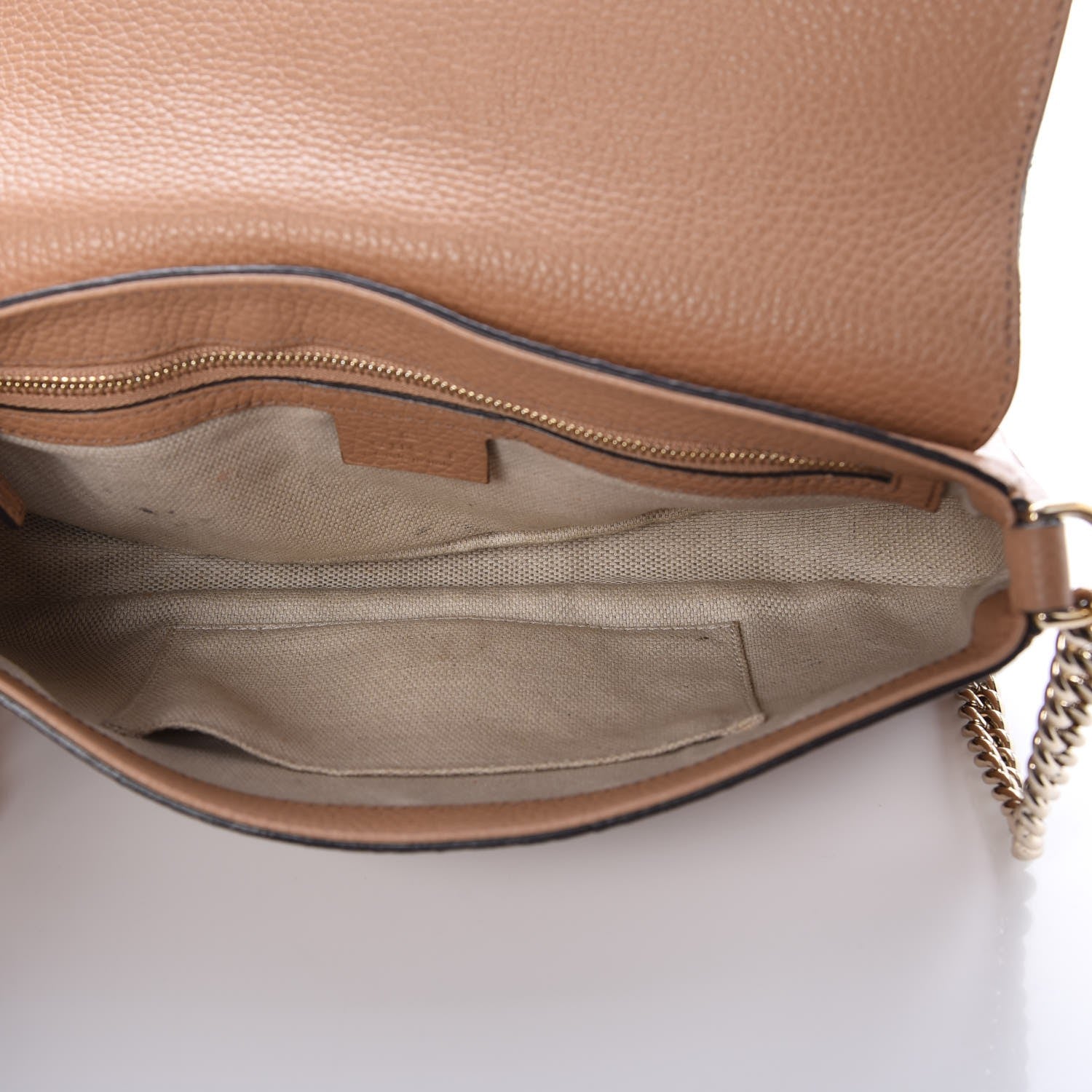 Gucci Pebbled Calfskin Medium Soho Flap Crossbody Camelia 5 of 11