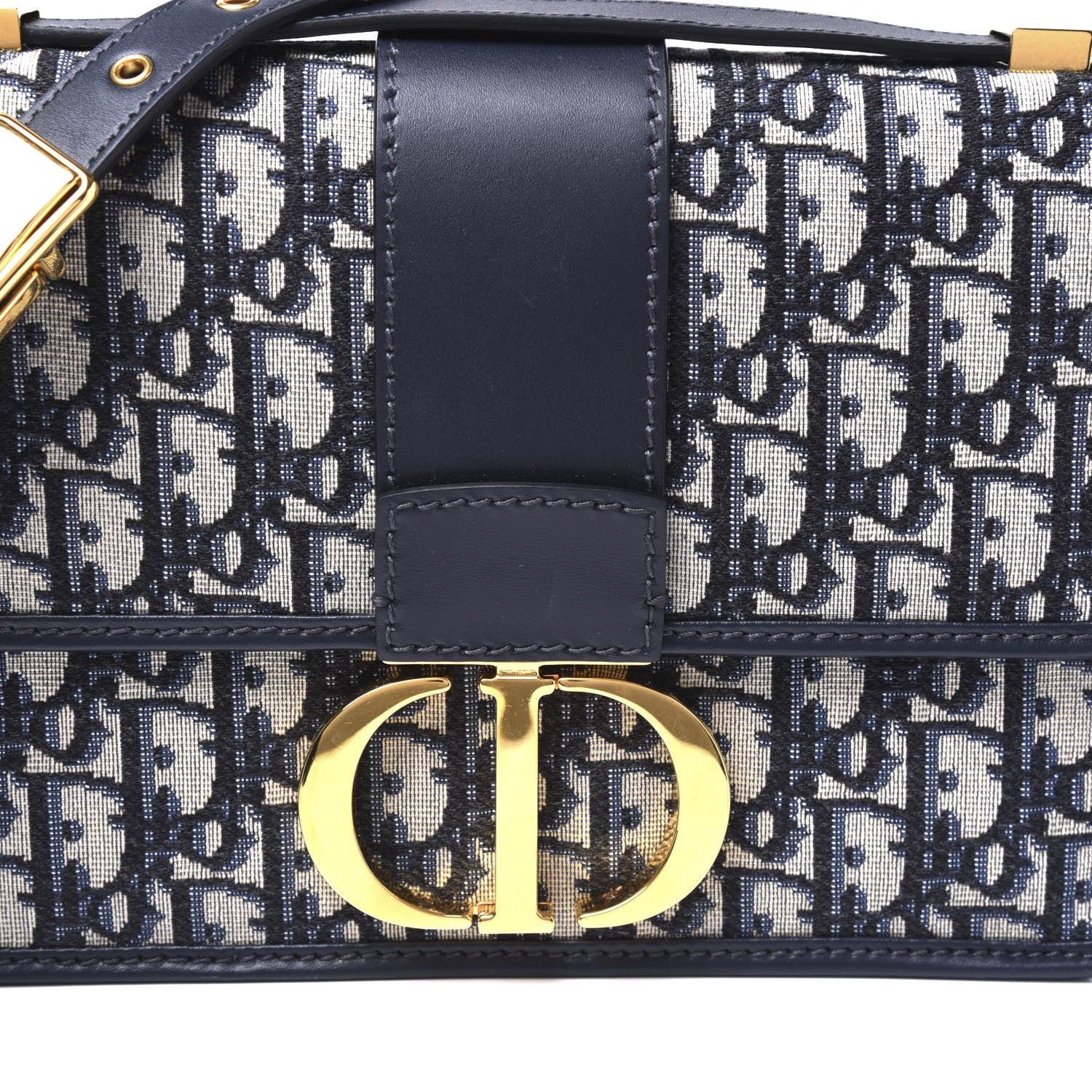 Christian Dior Oblique 30 Montaigne Flap Bag Blue 9 of 11