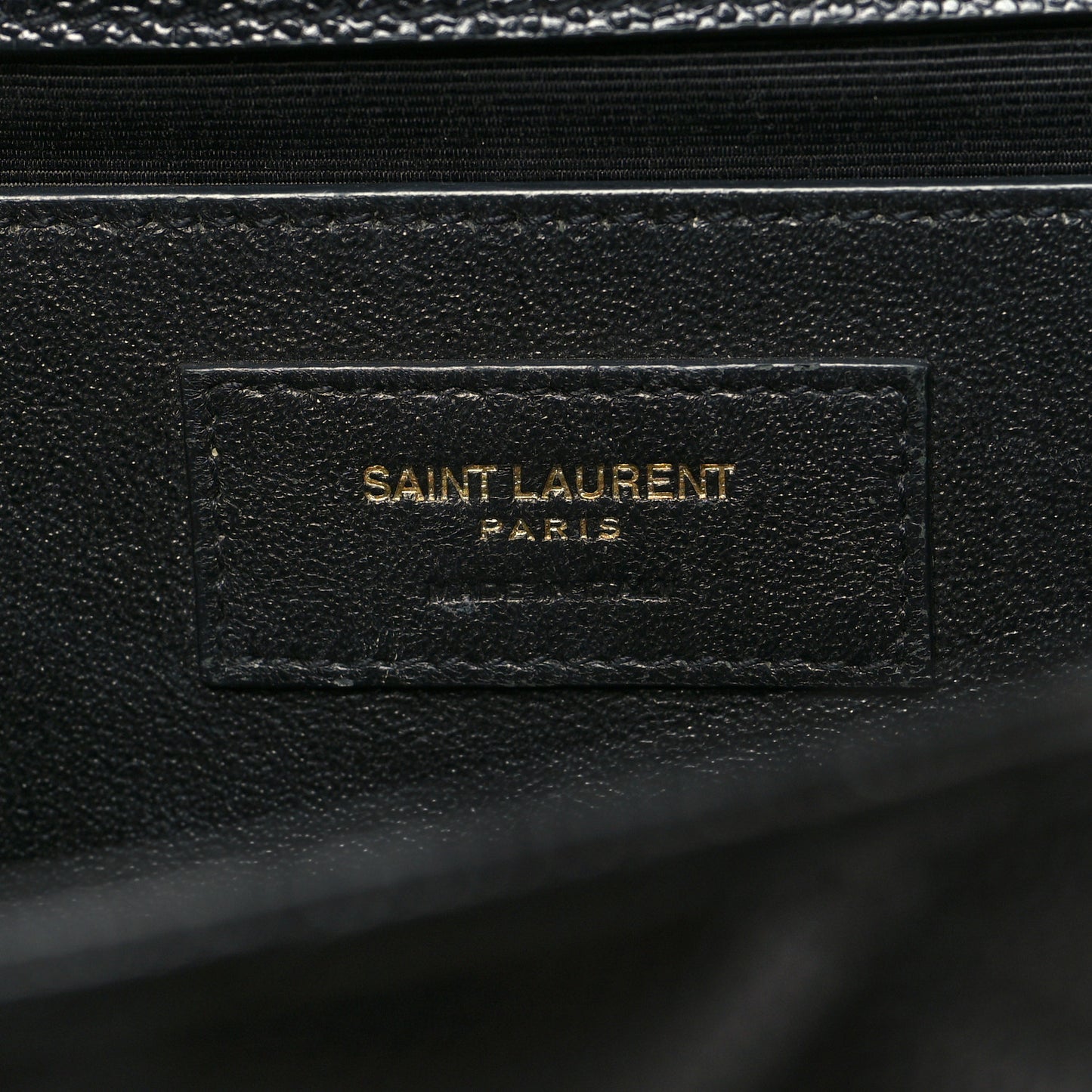Grain De Poudre Textured Mixed Matelasse Triquilt Medium Monogram Satchel Black