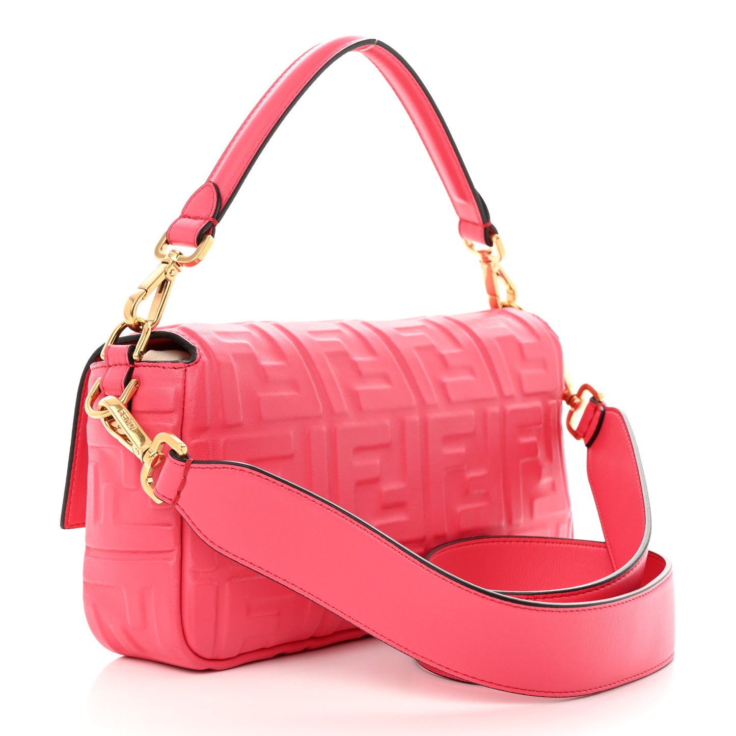 Nappa FF 1974 Embossed Baguette Lampone