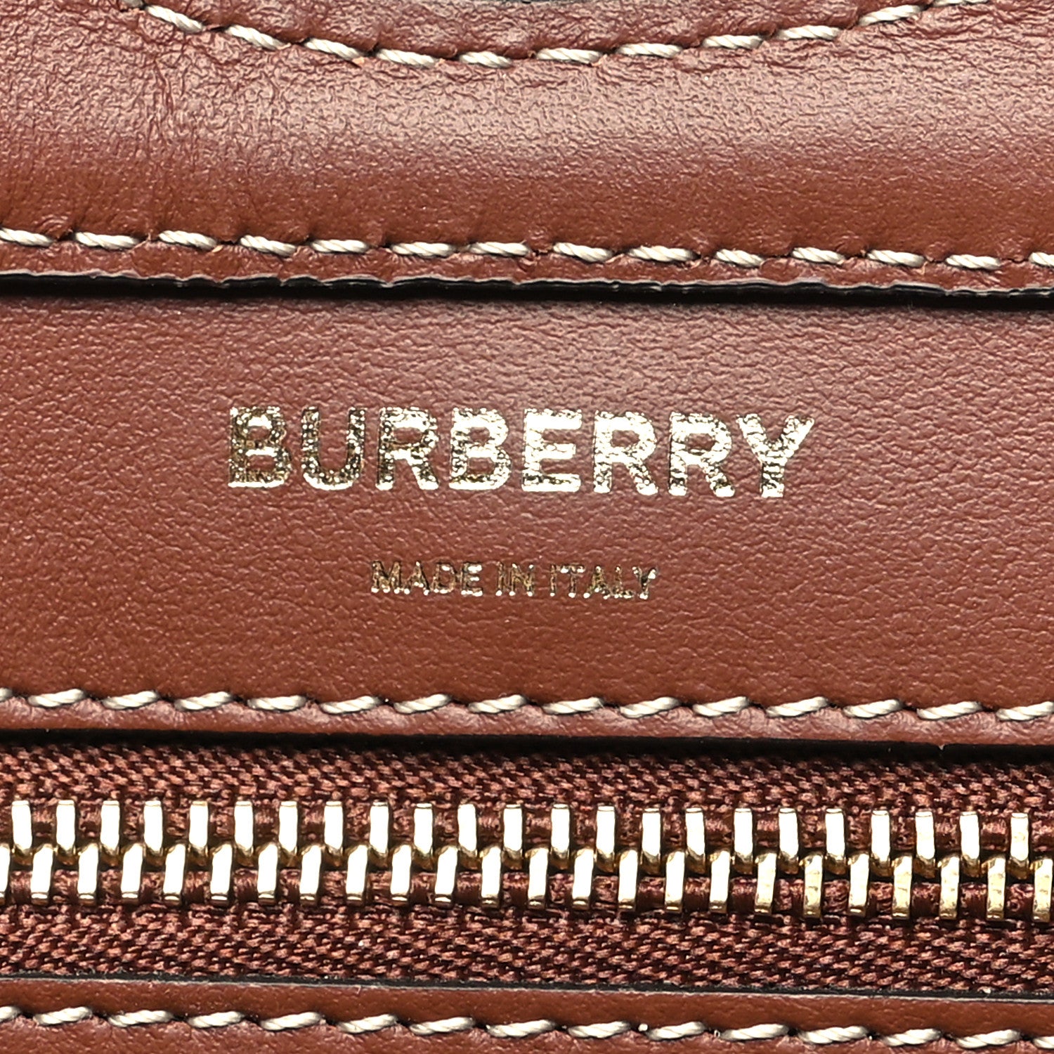 Burberry Canvas Smooth Calfskin Two Tone Mini Pocket Bag Natural Tan Fiery Red 6 of 9