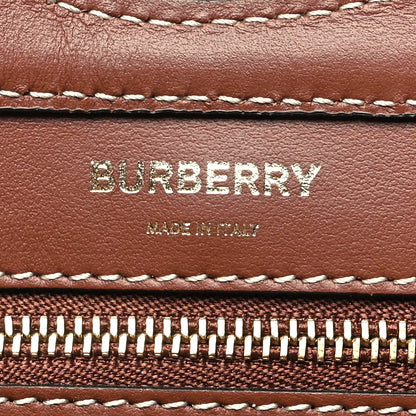 Burberry Canvas Smooth Calfskin Two Tone Mini Pocket Bag Natural Tan Fiery Red 6 of 9