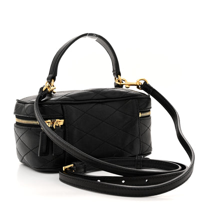 Saint Laurent Lambskin Quilted Vanity Bag Top Handle Black 3 of 11