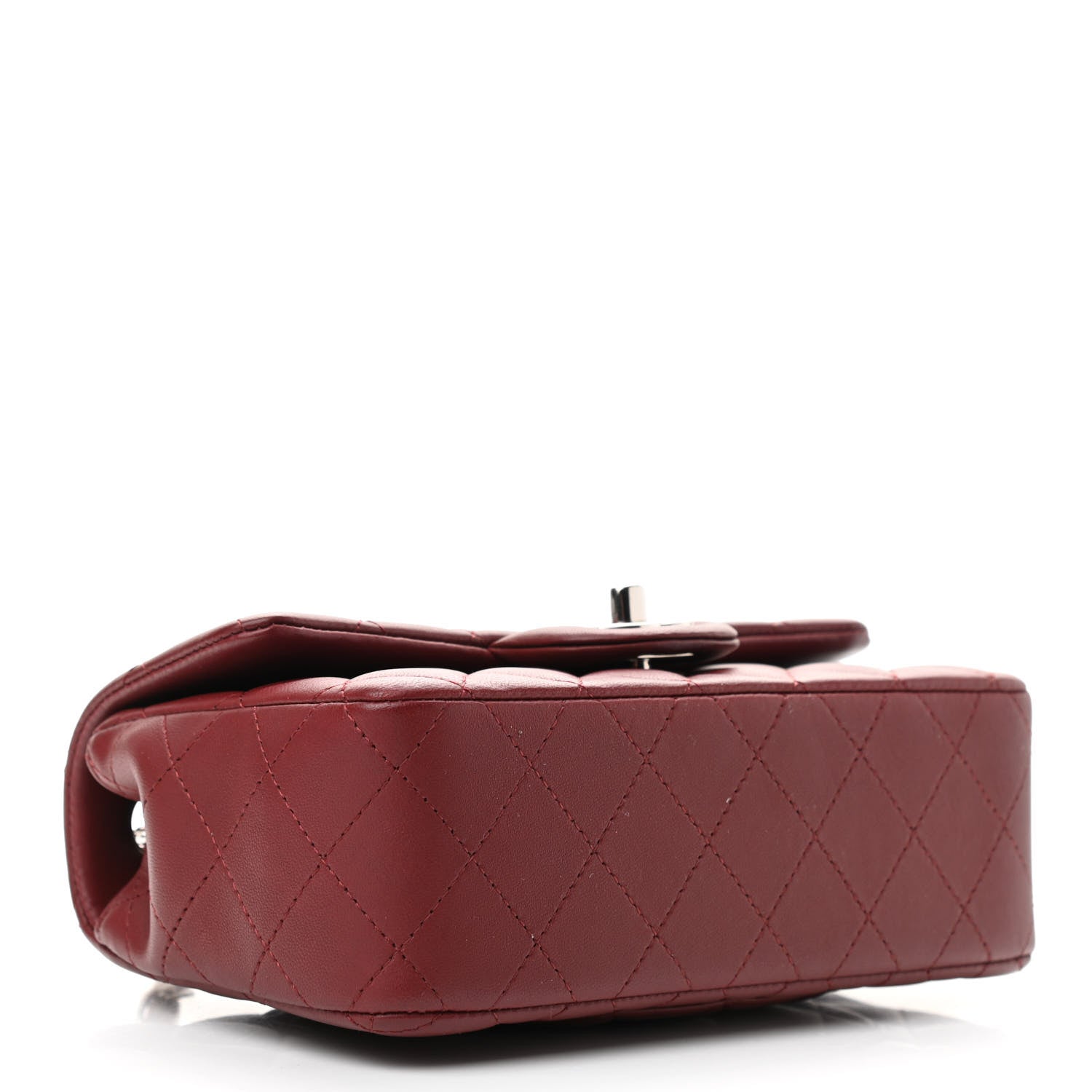 Chanel Lambskin Quilted Mini Rectangular Flap Burgundy 4 of 11