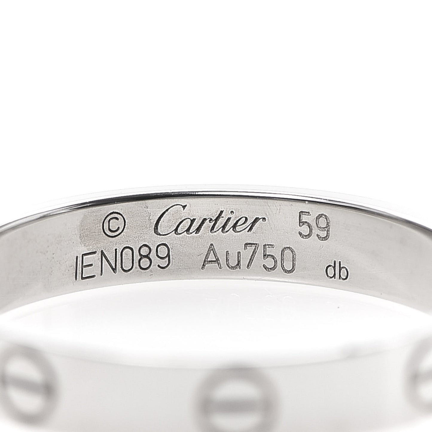 18K White Gold 3.5mm LOVE Wedding Band Ring 59 8.75