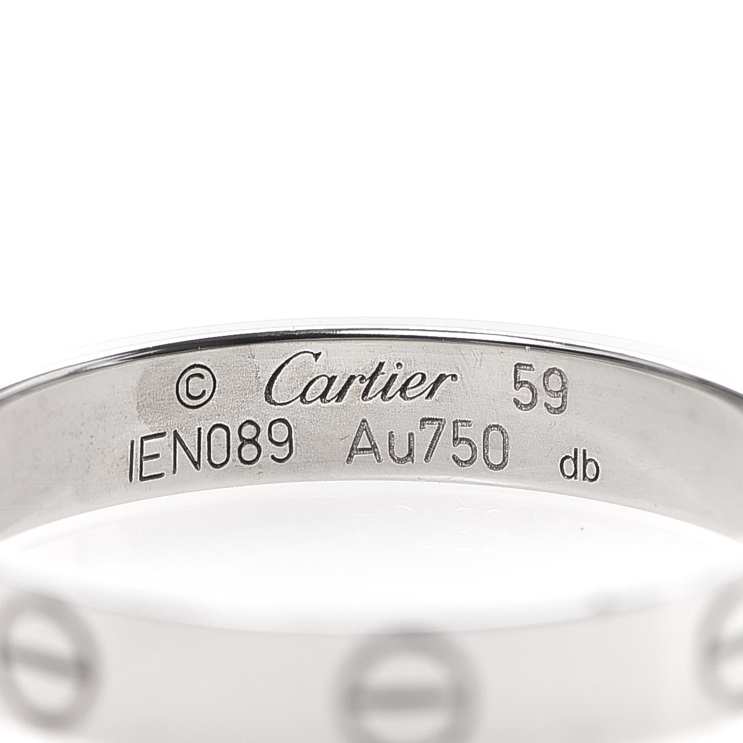 Cartier 18K White Gold 3.5mm LOVE Wedding Band Ring 59 8.75 4 of 4