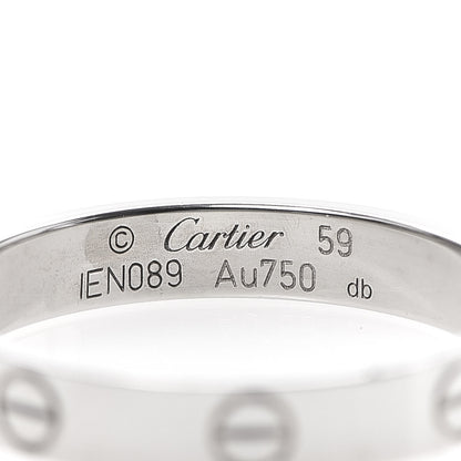 Cartier 18K White Gold 3.5mm LOVE Wedding Band Ring 59 8.75 4 of 4