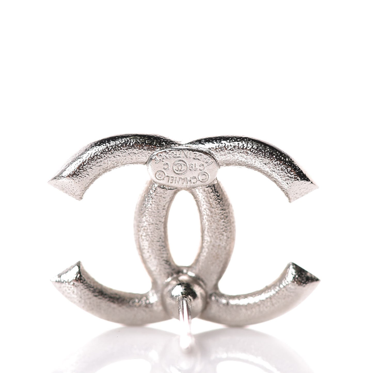 Enamel CC Earrings White