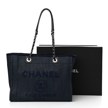 Chanel Mixed Fibers Small Deauville Tote Navy Blue 11 of 11