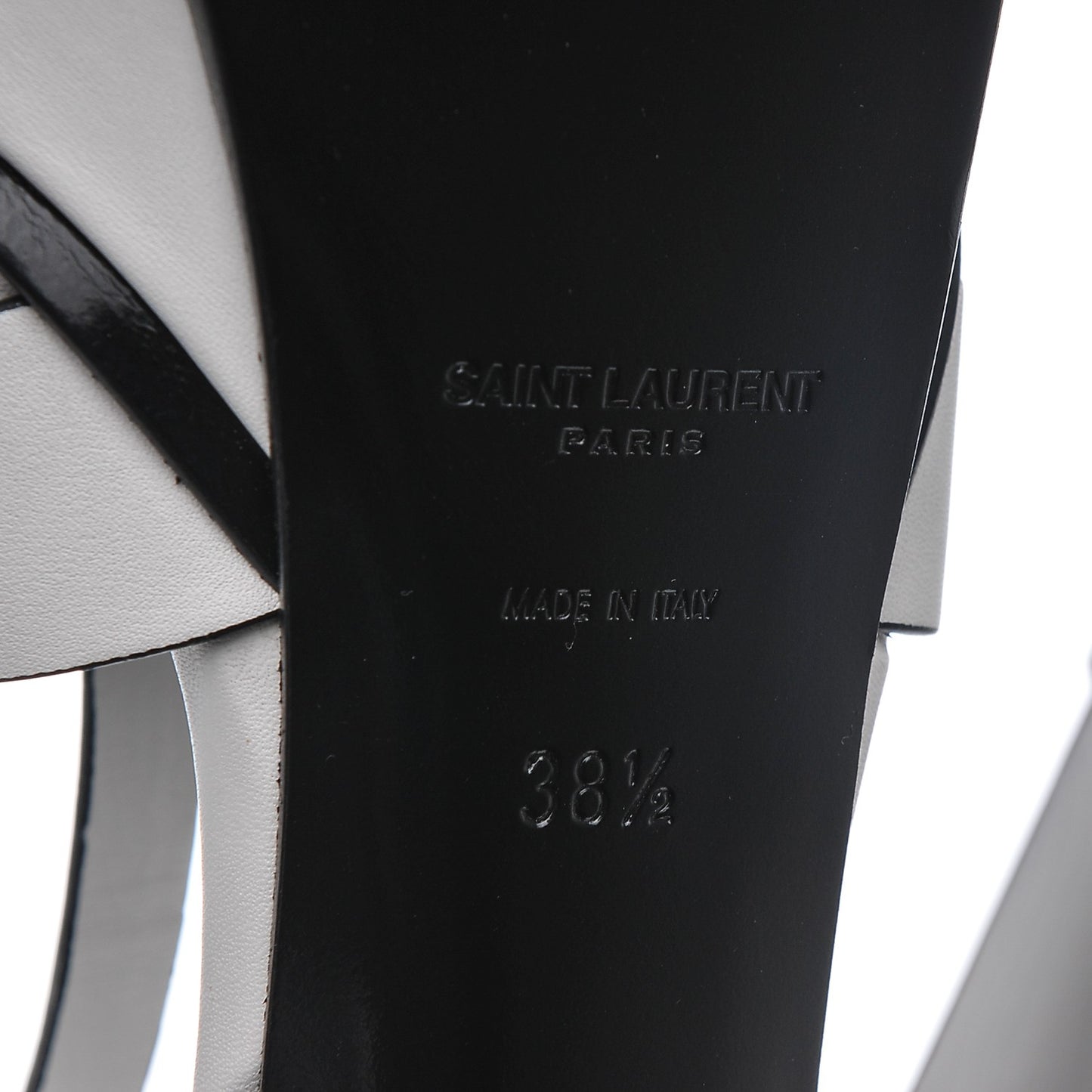 Calfskin Tribute 105 Platform Sandals 38.5 White Black