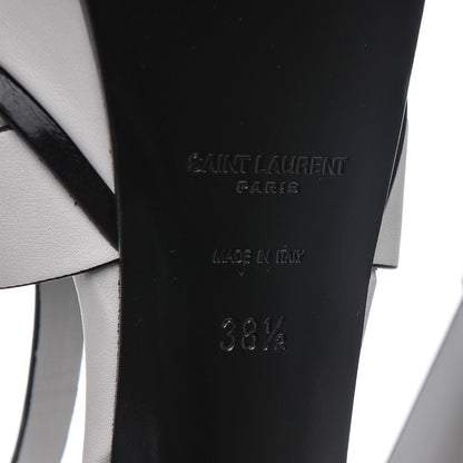 Saint Laurent Calfskin Tribute 105 Platform Sandals 38.5 White Black 6 of 7