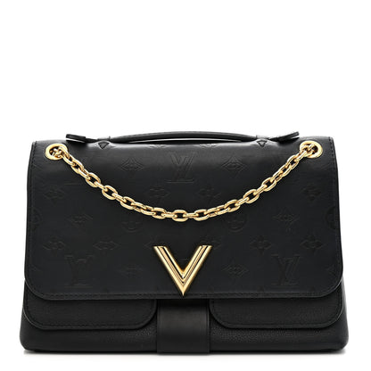 Louis Vuitton Monogram Cuir Plume Ecume Very Chain Bag Black 1 of 12