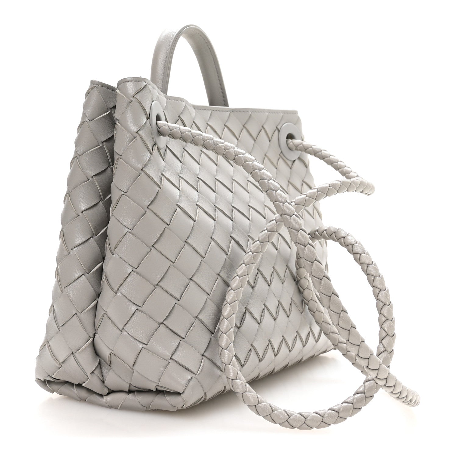 Bottega Veneta Nappa Intrecciato Small Andiamo Shoulder Bag Sterling 3 of 9