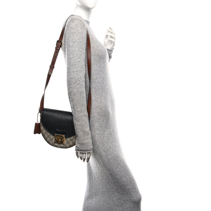 Gucci GG Supreme Monogram Calfskin Small Padlock Messenger Shoulder Bag Beige Black Cuir 2 of 10