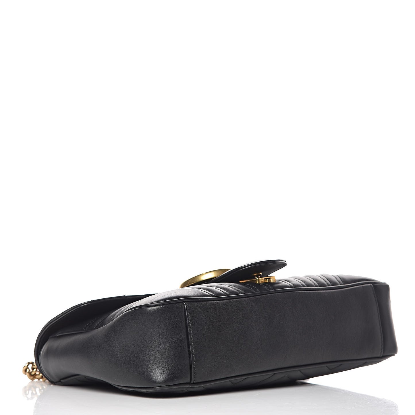 Calfskin Matelasse Medium GG Marmont Shoulder Bag Black