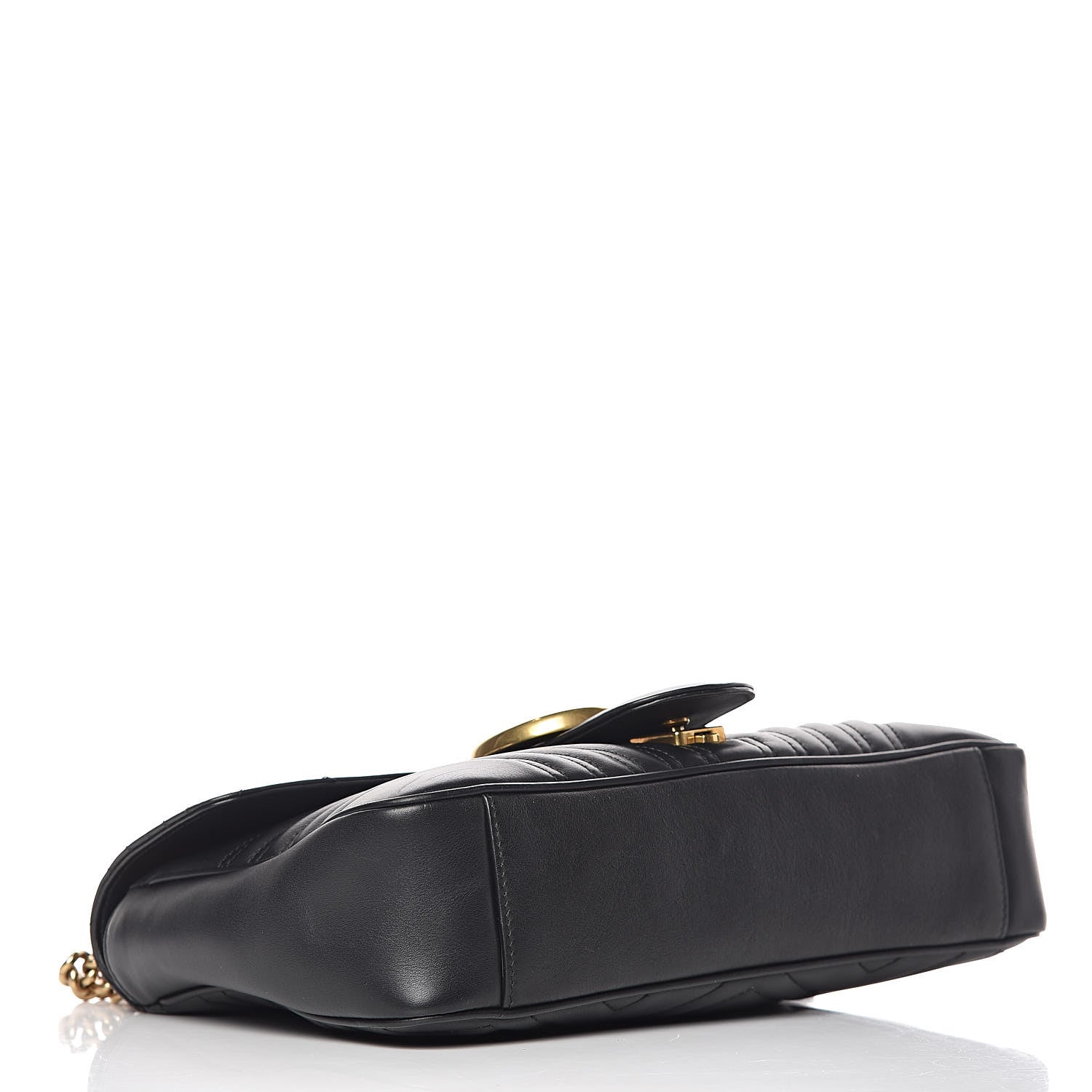 Gucci Calfskin Matelasse Medium GG Marmont Shoulder Bag Black 4 of 14