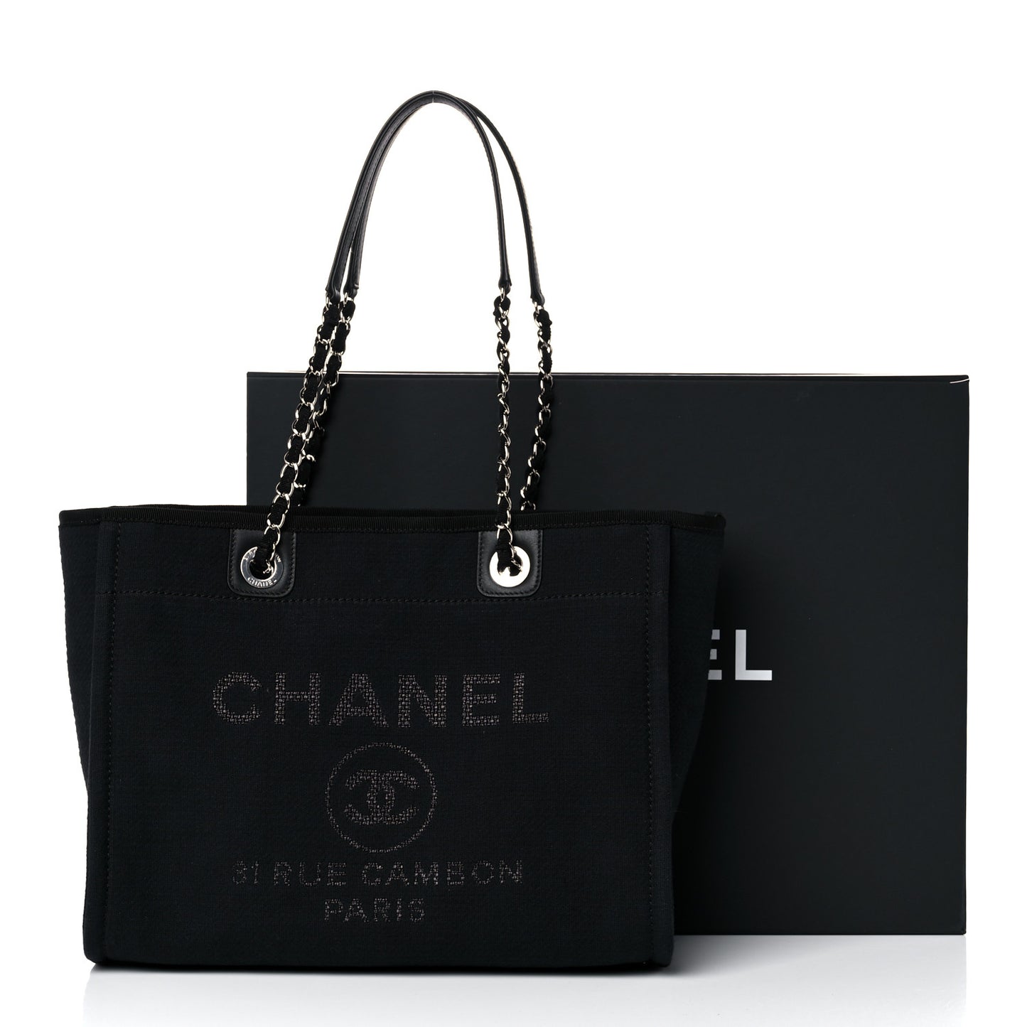 Lurex Boucle Small Deauville Tote Black