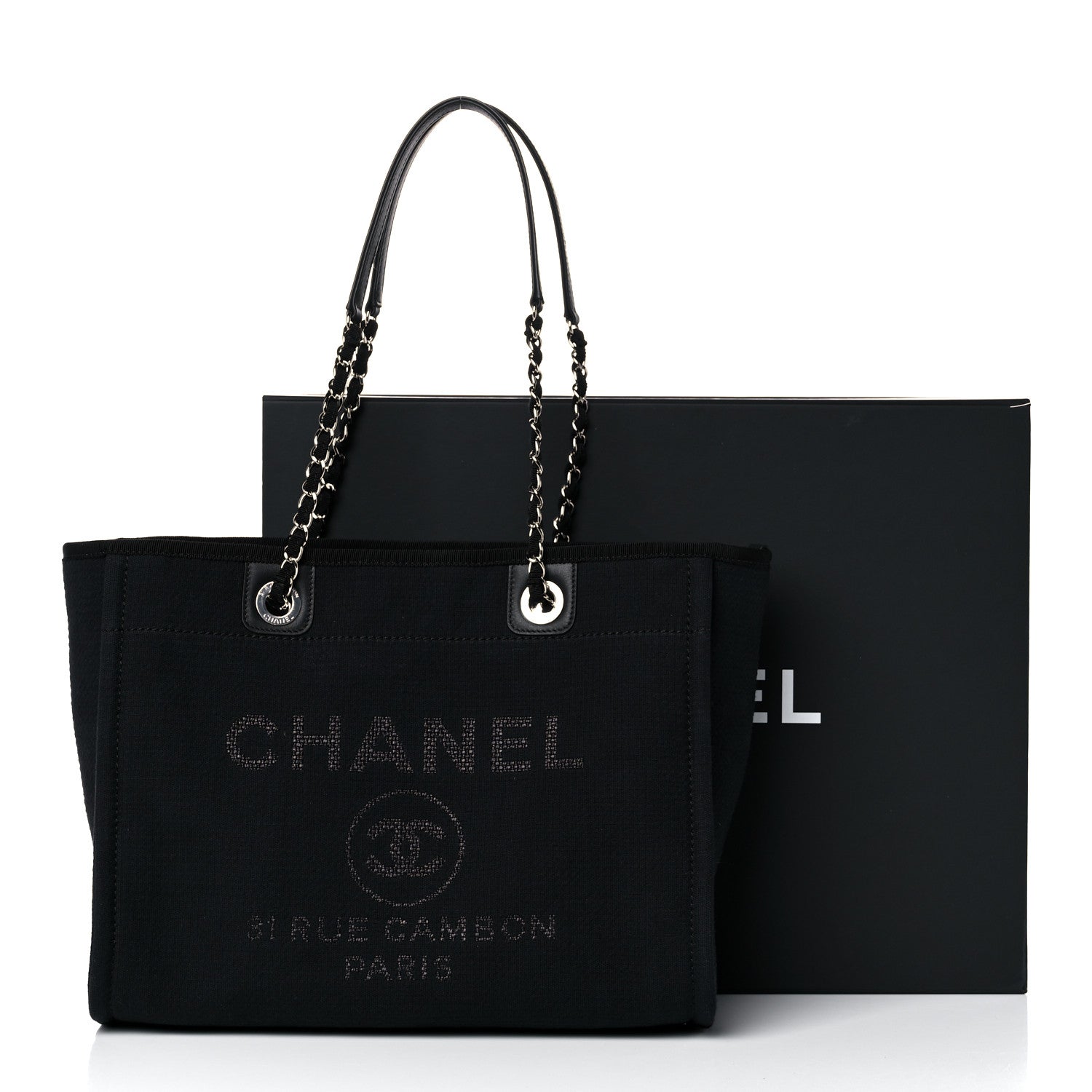 Chanel Lurex Boucle Small Deauville Tote Black 11 of 11