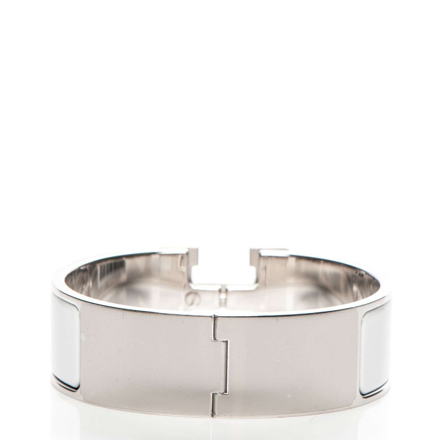 Enamel Wide Clic Clac H Bracelet GM White