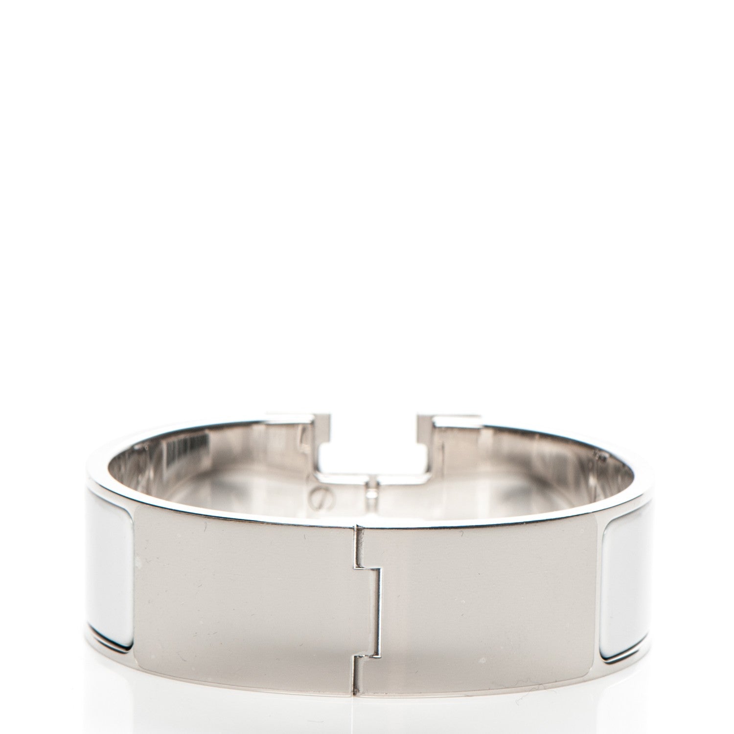 Hermes Enamel Wide Clic Clac H Bracelet GM White 3 of 5