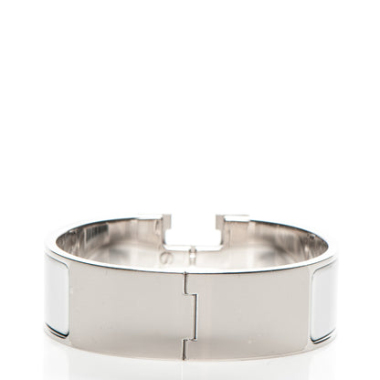 Hermes Enamel Wide Clic Clac H Bracelet GM White 3 of 5