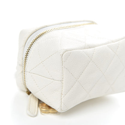 Chanel Caviar Quilted Mini Top Handle Vanity With Chain White 8 of 10