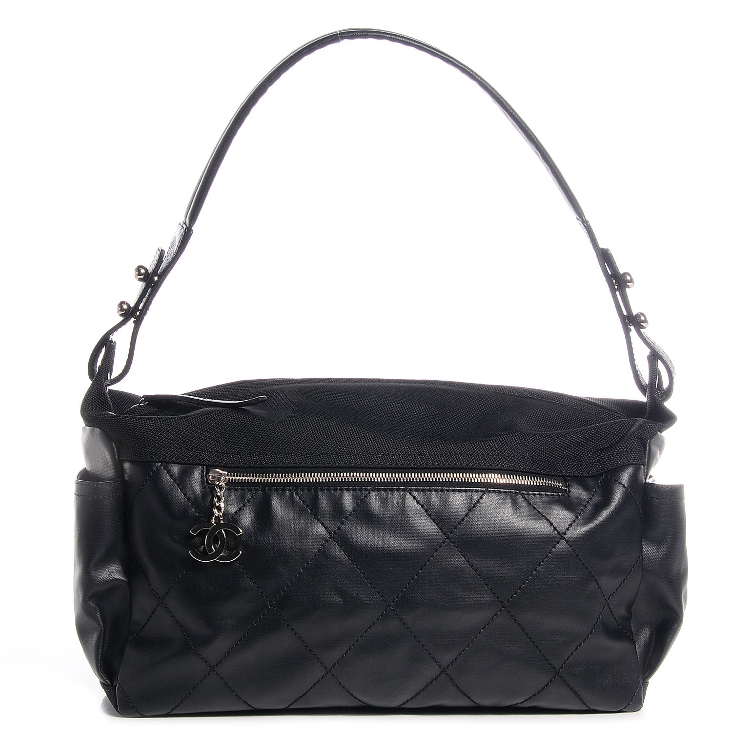 Chanel Coated Canvas Paris Biarritz Hobo Black 1 of 7
