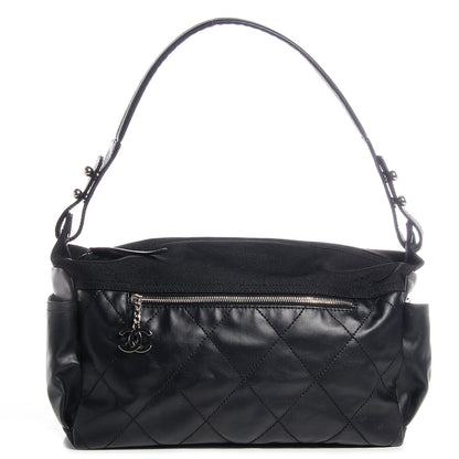 Chanel Coated Canvas Paris Biarritz Hobo Black 1 of 7