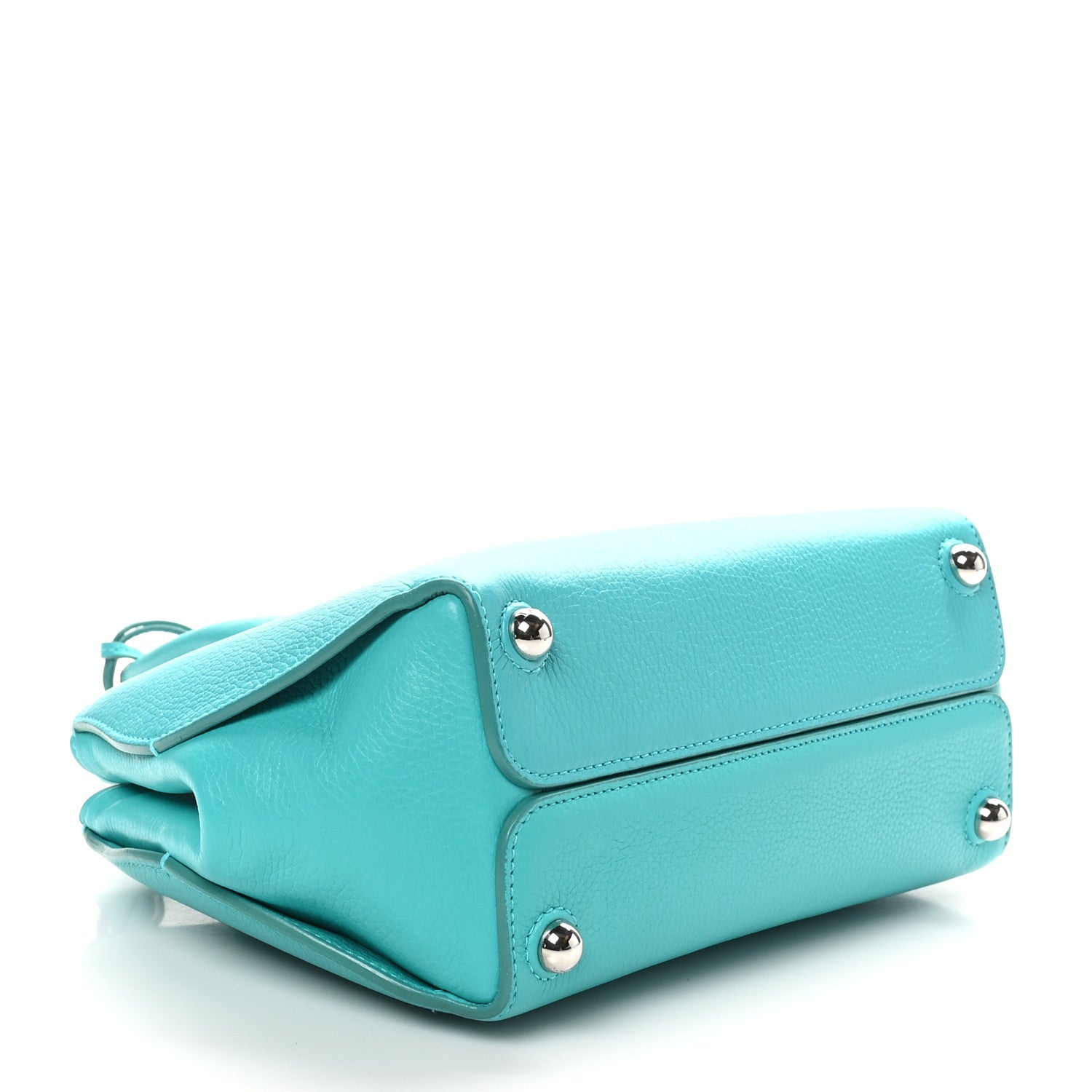 Christian Dior Grained Calfskin Small Open Bar Tote Turquoise 4 of 9