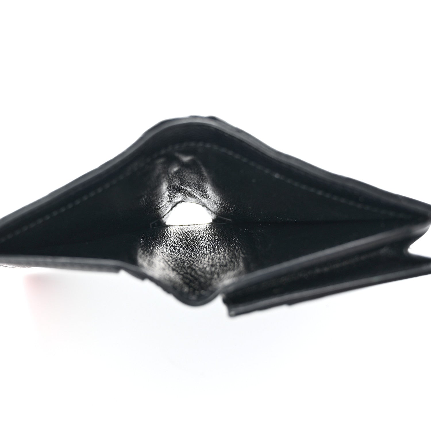 Saint Laurent Grain De Poudre Matelasse Chevron Monogram Card Case Black 5 of 11