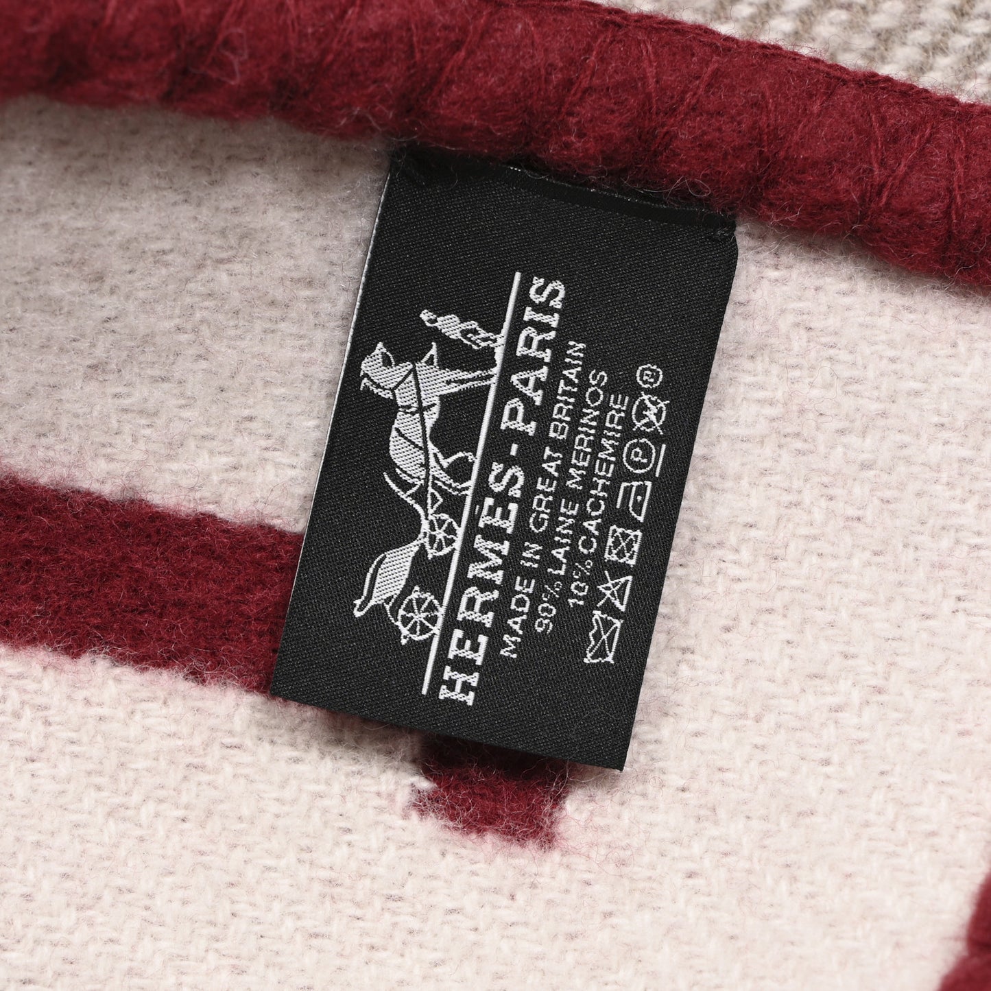 Wool Cashmere Avalon III Blanket Ecru Rouge H