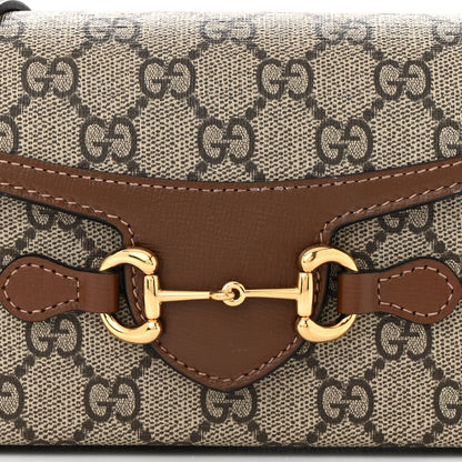 Gucci GG Supreme Monogram Mini Horsebit 1955 Shoulder Bag Beige Brown Sugar 8 of 12