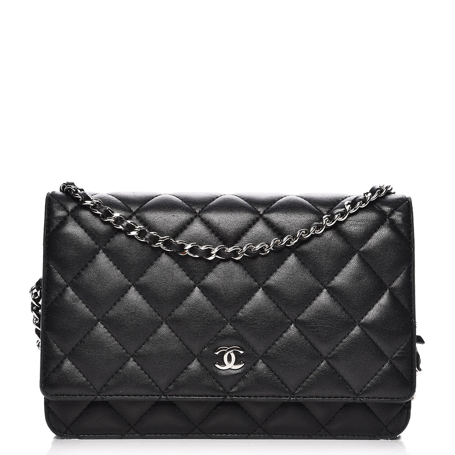 Chanel Lambskin Quilted Wallet On Chain WOC Black 1 of 10