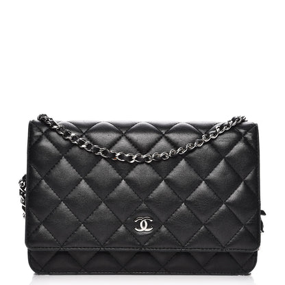 Chanel Lambskin Quilted Wallet On Chain WOC Black 1 of 10