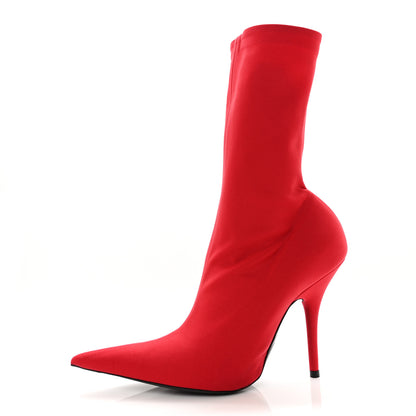 Balenciaga Matte Spandex Extreme Pointed Toe Knife 80mm Ankle Boots 37 Pink 1 of 13
