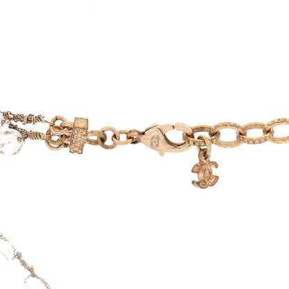 Chanel Crystal CC Multi Strand Long Chain Necklace Transparent Gold 4 of 4