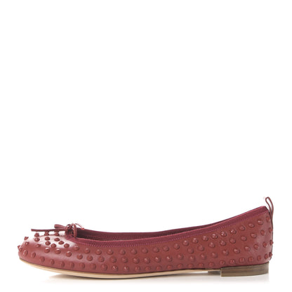 Gucci Calfskin Studded Ballerina Flats 38 Red 1 of 8