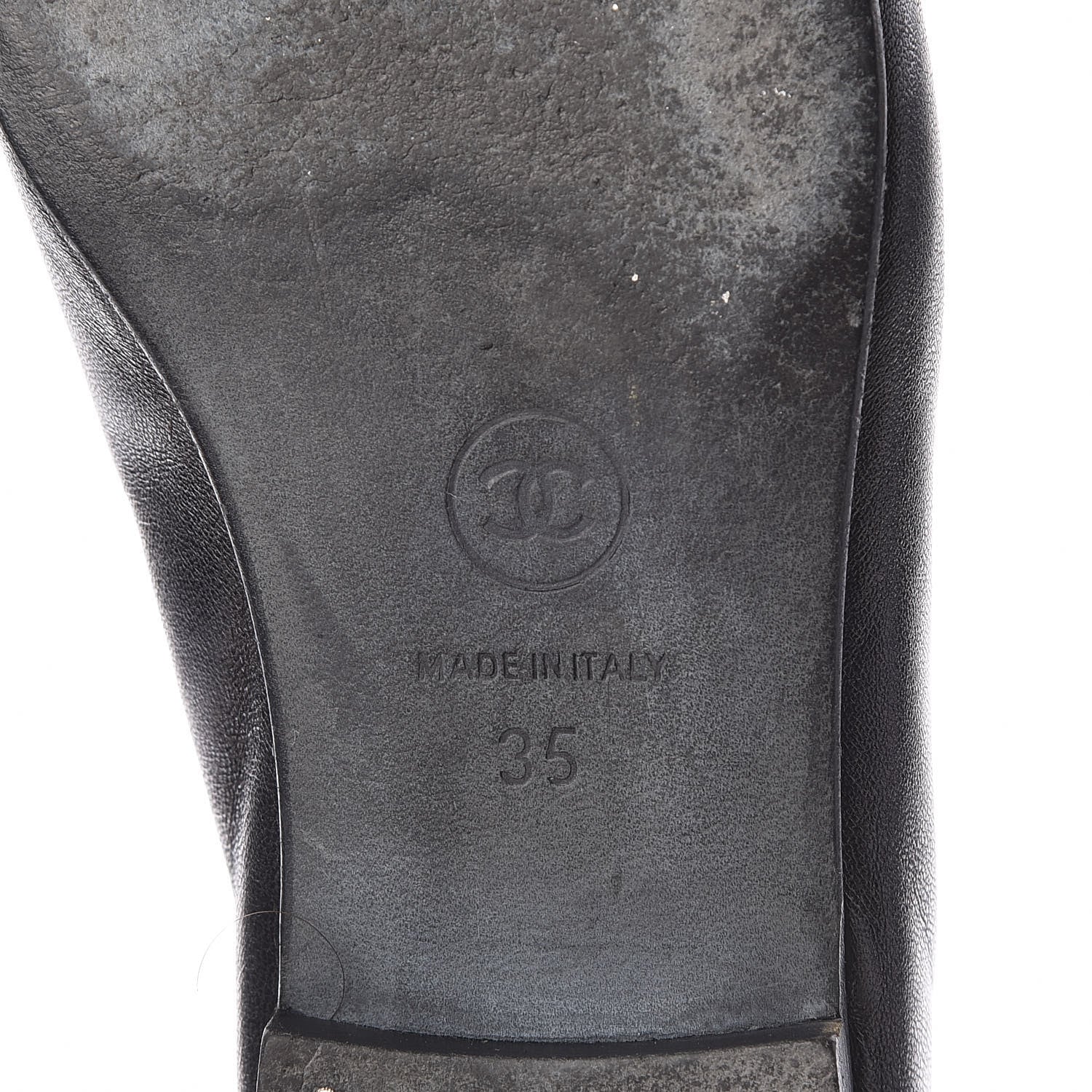 Chanel Lambskin Patent CC Cap Toe Ballerina Flats 35 Black 8 of 14