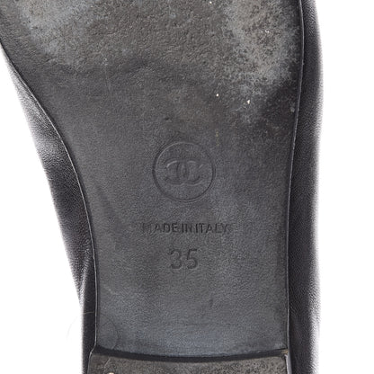 Chanel Lambskin Patent CC Cap Toe Ballerina Flats 35 Black 8 of 14